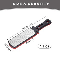 400/1000 Grit Handheld Diamond Sharpening Stone Double-Sided Whetstone Black Red