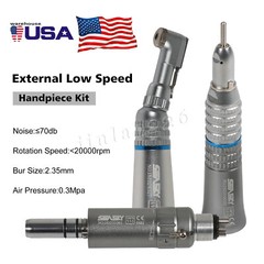Dental Low Slow Speed Handpiece E-type Contra Angle Micro Air Motor 2/4 Hole 1:1