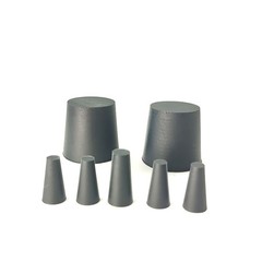 Tapered Plugs Rubber Bungs Stoppers Laboratory SOLID Stoppers Black Various Size