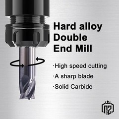 4 Flute 1/4″x 1/2″ x 2-1/2″ Solid Carbide End Mill – Double End – AlTiN Coated