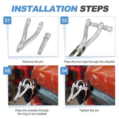 2 Pcs 316 Stainless Steel Twist Shackle 90 Degree 1/2″ 12mm, Twisted Clevis