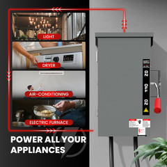 200A Generator Transfer Switch for Home Generator, 48000W Manual Double-Throw Di