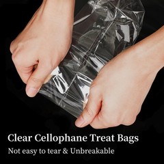 Cellophane Treat Bags 4×9 Inch 300 PCS Twist Ties 1.4 Mil Thick Candy Bakery