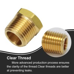 1/2 inch NPT Male to 1/8 inch NPT Female Brass Pipe Fitting Adapter Pack of 2