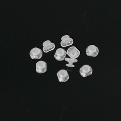 10 Pcs/Pack Dental Ortho Ceramic Clear Lingual Button Bondable Rectangular Base