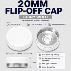 20mm Vial Flip Off Caps Aluminum Seals Assorted Colors 1000 Pack USA Seller