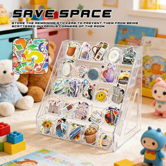 5-Tier Sticker Display Stand with 25 Pockets for Vendors and Craft Fairs