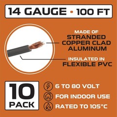 Iron Forge Cable 14 Gauge Primary Automotive Wire – 10 Roll Assortment Pack -…