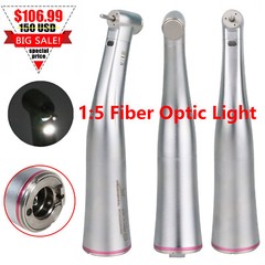 YBB Dental 1:5 LED Fiber Optic Low Speed Contra Angle Handpiece For NSK