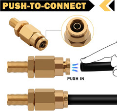 4 PCS 1/4″ Inflation Schrader Valve with Push to Connect for 1/4″ OD Air Line