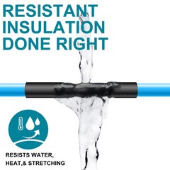 1-1/2in Heat Shrink Tubing 3:1 Dual Wall Waterproof Black Tube 5Ft Roll
