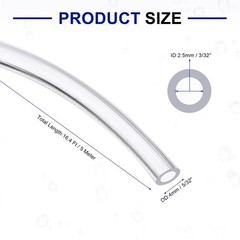 Silicone Tubing 2.5mm ID x 4mm OD 16.4Ft Long Flexible Pure Silicone Hoses