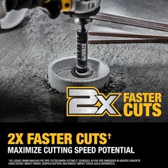DEWALT Impact Connect Pipe Cutter, PVC Cutter, Diamond Grit Cutting Wheel