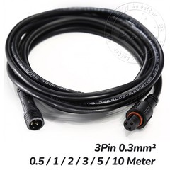 3 Pin Waterproof Extension Cable Connector Male Female Outdoor Led Light IP67
