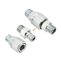 Hydraulic Quick Connect Coupler 1 Set Carbon Steel M16x1.5mm Male Thread Silver
