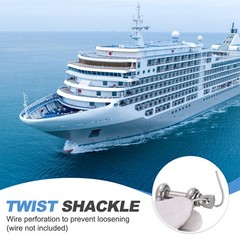 2 Pcs 316 Stainless Steel Twist Shackle 90 Degree 1/2″ 12mm, Twisted Clevis