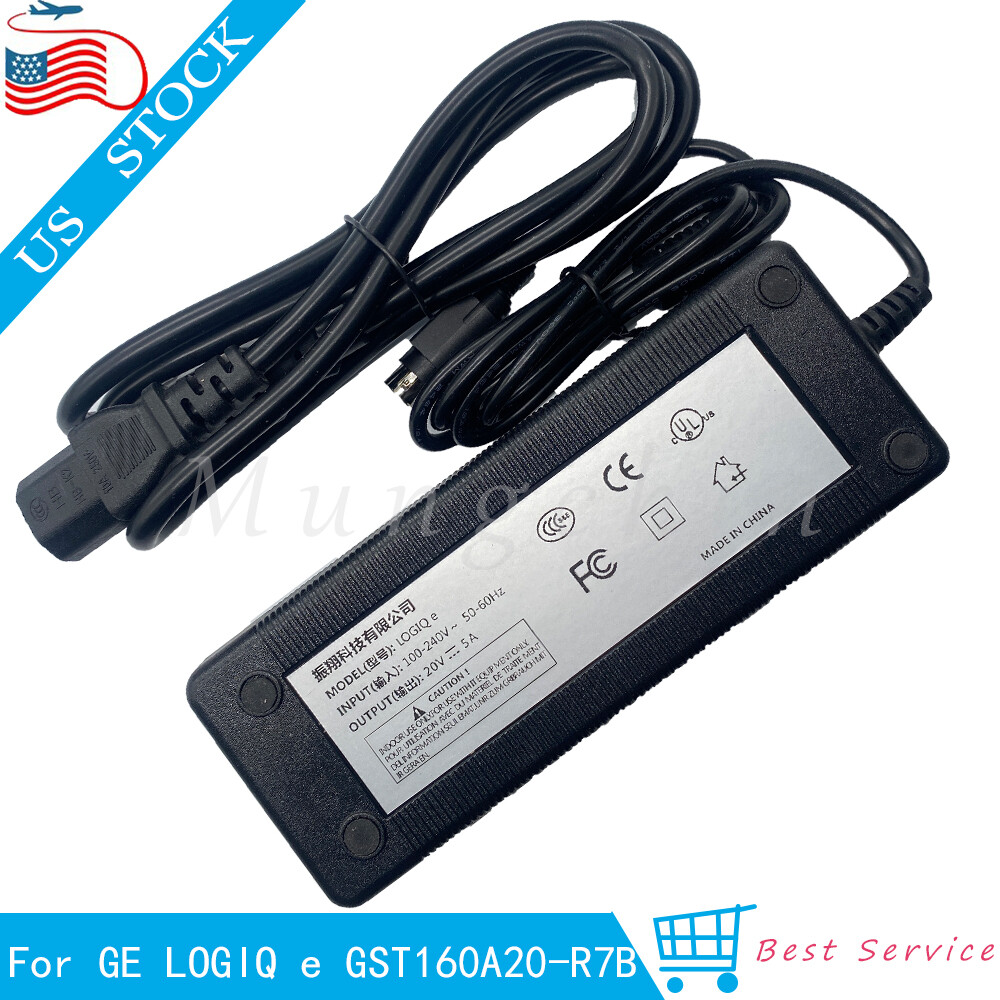 GST160A20-R7B For GE LOGIQ e AC / DC Adapter Power Supply 20V 5A 4-pins Plug