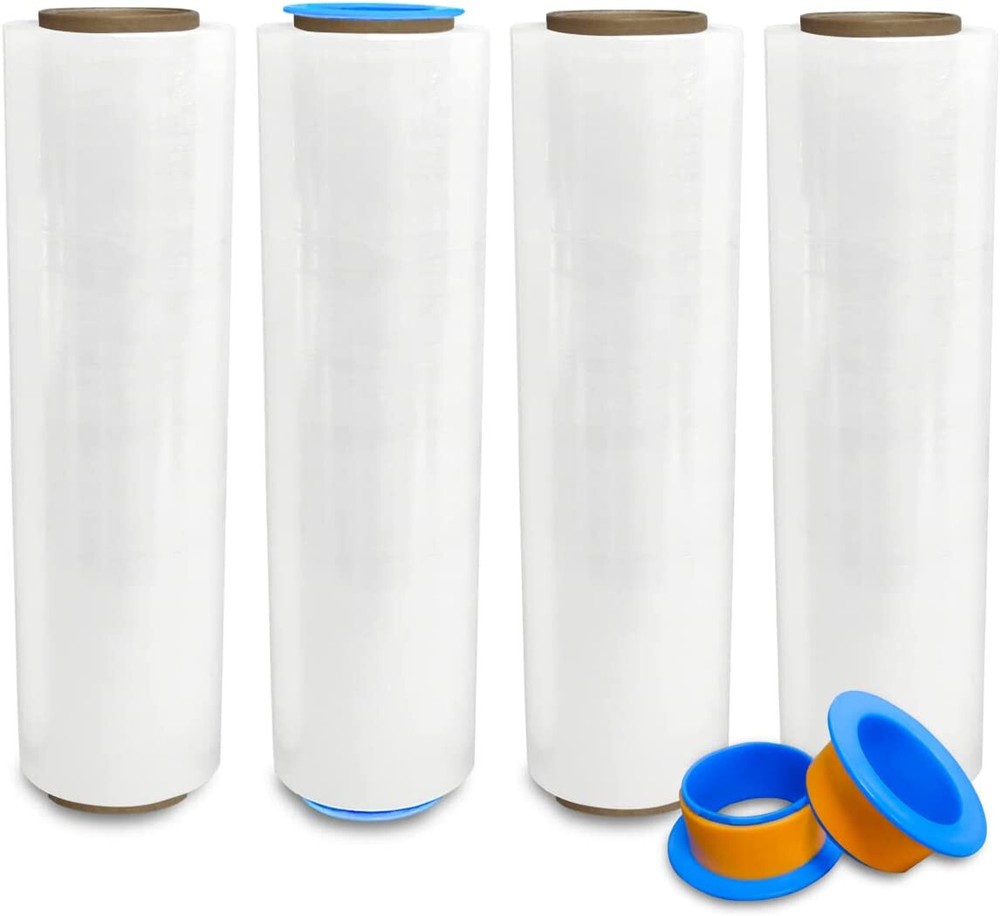 18″ x 1500′ 80 Gauge 4 Rolls Pallet Wrap Stretch Film Hand Shrink Wrap 1500FT