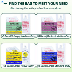 YovhVon 0.8Mil(20 Microns), 100 Count, Plastic Bags with 1/6 Barrel, White