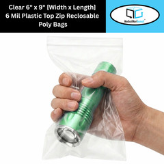 6″ x 9″ Heavy Duty 6 MIL Resealable Zip Top Lock 6×9 Clear Plastic Bags 2000