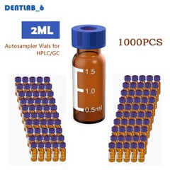 1000Pcs 2ml Glass Vials Autosampler Vial Amber 9-425 9mm Precision Screw Caps