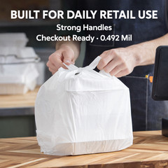White T-Shirt Carryout Grocery Bags 1/6 Large 21×6.5×11.5 0.492 Mil
