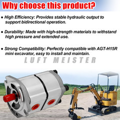NEW For AGT-H15R Mini Excavators Hydraulic Pump Double Acting Single Section US