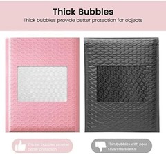 Poly Bubble Mailers 8.5×12 250pc Padded Envelope 8.5×11 Bubble Bag #2 Light Pink