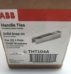 ABB GE THQL THT104 SOLID SNAP ON HANDLE TIES FOR (2) 1-POLE BREAKERS THT104A