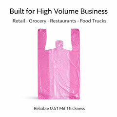 Grocery T Shirt Carryout Bags Plain White Retail Bags 21×6.5×11.5 0.51 mil