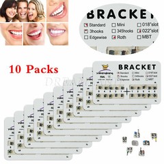 10 Packs Dental Orthodontic Bracket Braces Standard Roth 022″ 3 Hooks USA