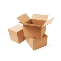5 20x12x12 Kraft Brown Corrugated Shipping Boxes Multi-Depth 48 ECT Double-Wall