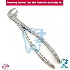 Cow Horn Lower Pre Molars, Fig 86A Perforated Handles Dental Extracting Forceps