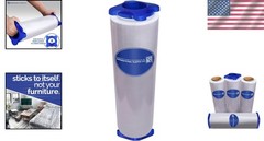 Crystal Clear 18″ Stretch Film – 1500ft Heavy-Duty Packing with Tension Handles