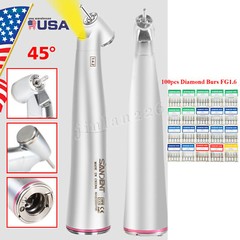 Dental 45 Degree LED Contra Angle Surgical Handpiece 1:4.2 Increasing High Speed