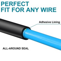1-1/2in Heat Shrink Tubing 3:1 Dual Wall Waterproof Black Tube 5Ft Roll