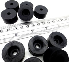 Screw Bolt On Rubber Bumper Pad Stand Fit For 3/16″ Screw Hole, 1″ Pad 1/2″ Tall