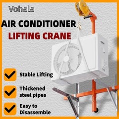 Air Conditioner Lifting Crane Tool 50FT HVAC Hoist Lift Bracket w/ 1500LB Winch