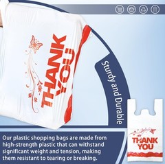 White Thank you bags, 100PCS T shirt bags, To Go Bags,Grocery bags, Reusable …
