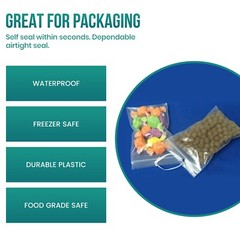 HANG HOLE HEAVY DUTY 4 Mil Clear Zip Seal Bags Reclosable Top Lock Plastic