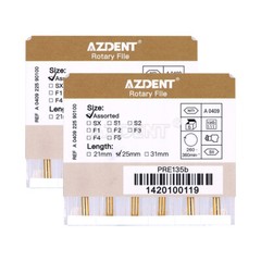 AZDENT Dental Endodontic Gold Taper NITI Rotary Files Engine Use 25mm 6PCS/Packs
