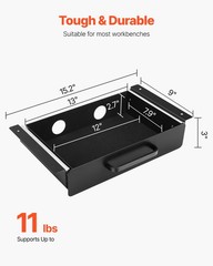 VEVOR 13 in Under Desk Drawer Organizer Slide-out Drawer Space Saver for Office