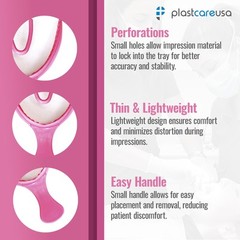 30 Count Pink Dental Bite Trays for Accurate Impressions by PlastCare USA