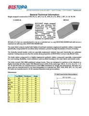 A14 or 4L160 Bestorq “A” Classic V-Belt 1/2″ Top Width 16″ Outside Length