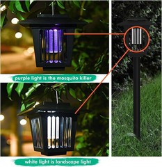 2-Pack Outdoor Mosquito Killer Lamp LED UV Bug Zapper Garden Patio Backyard Safe