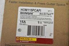 Square D HOM115PCAFI 15A 1-Pole Supplementary Protector Plug-On Neutral Black
