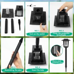 2-Pack Outdoor Mosquito Killer Lamp LED UV Bug Zapper Garden Patio Backyard Safe