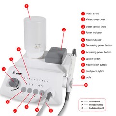 USA Dental Ultrasonic Scaler fit EMS Cavitron + LED Handpiece+Tips+Bottle VRN-A8