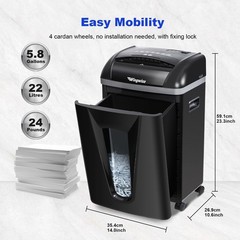 15-Sheet Paper Shredder with 58dB Quiet Operation, P4 Cross-Cut Security for …