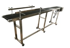 New Foldable Electric Conveyor PVC Belt 110V Size 82.6”x7.87” w/ 2 Guardrails